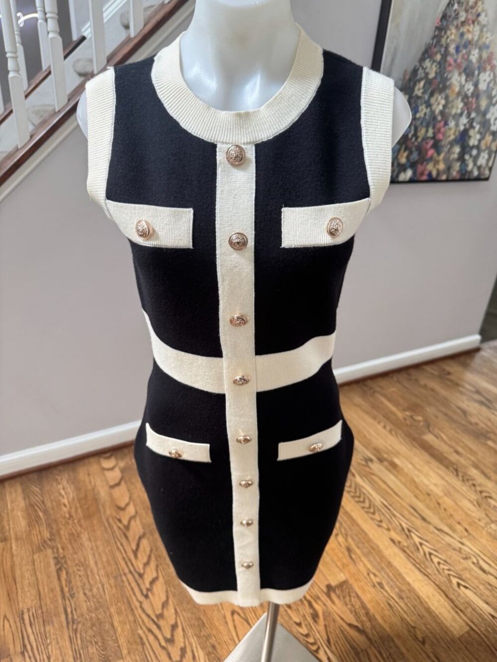Endless Rose Anthropologie Mock-Neck Sleeveless Mini Dress Black Small - Picture 2 of 4
